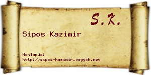 Sipos Kazimir névjegykártya